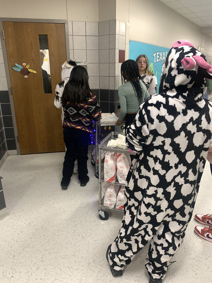 Today,  teachers were served lunch by some cows!!