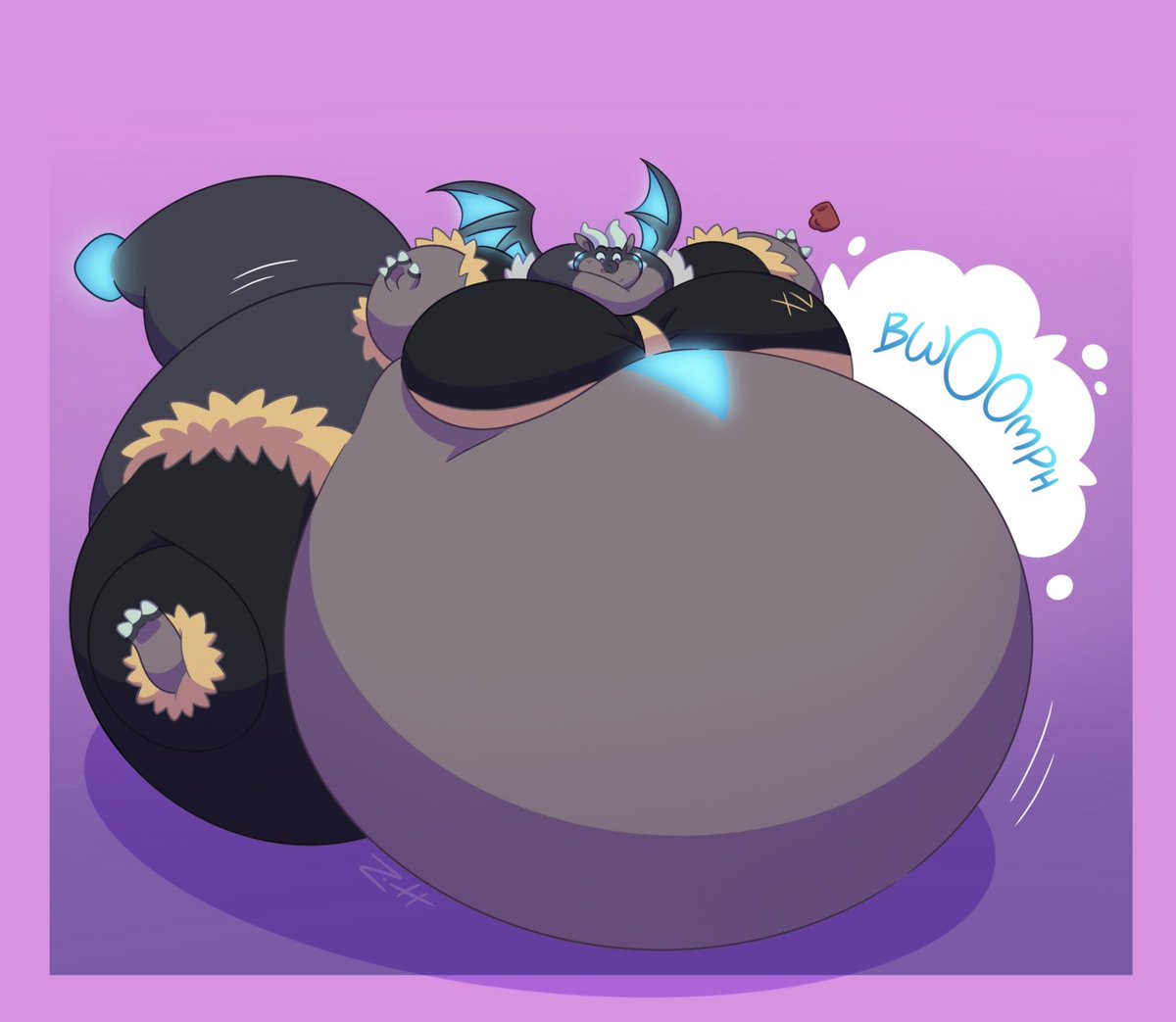 beelz33bub's tweet image. Sheesh, all that coffee is swelling you up like a balloon, Booch! Maybe we should try decaf next time. ☕

Commission for @BoochButt