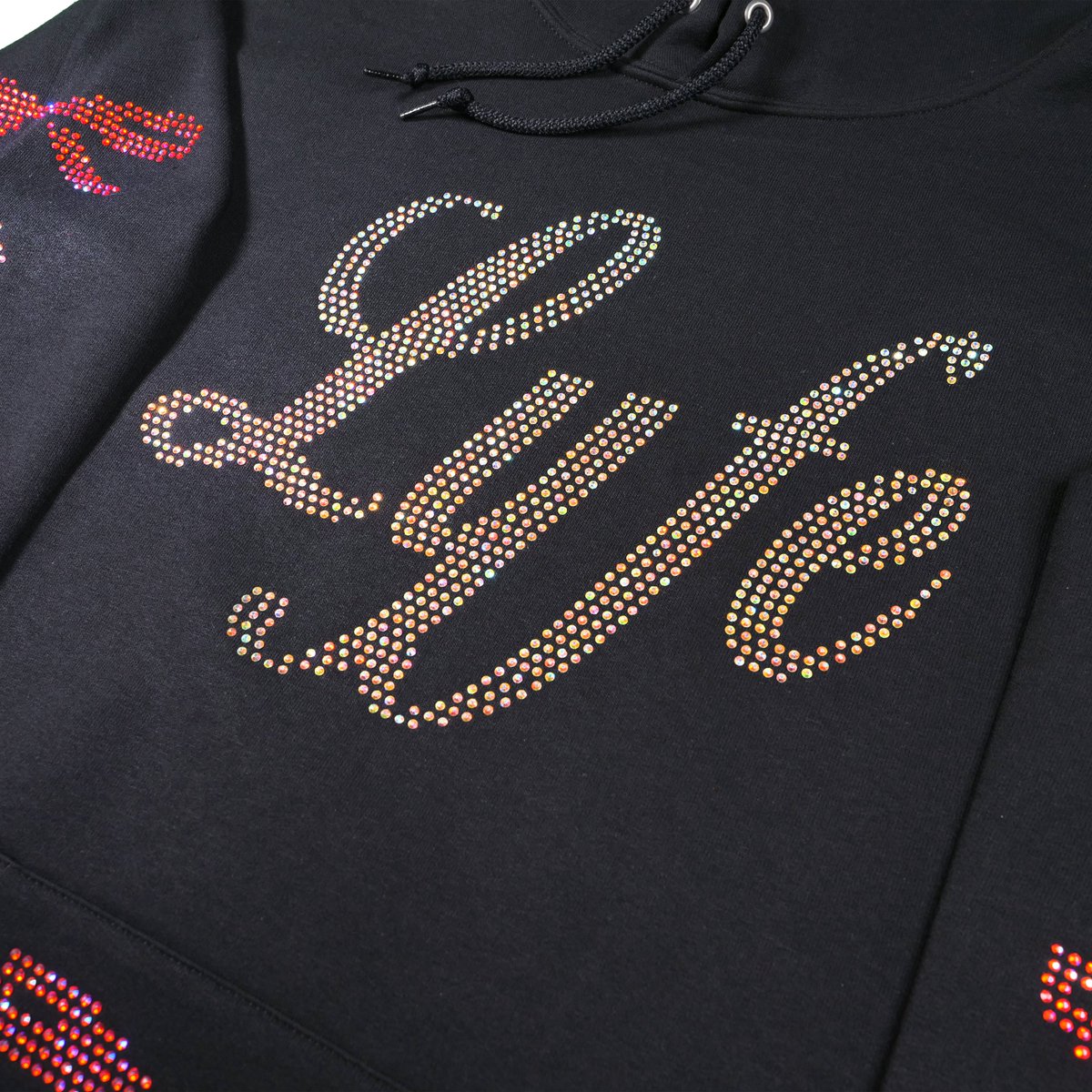 guttercompound's tweet photo. The Rhinestone Lyfe Hoodie is now available for pre-order with 10% off until December 20th at https://t.co/z4puE8OFAZ! Thank you for 5 years of Gutter®!

#gutter #coquette #y2k #2000s #shyning #lyfe #guttercompound https://t.co/LtrZ1DuLZE