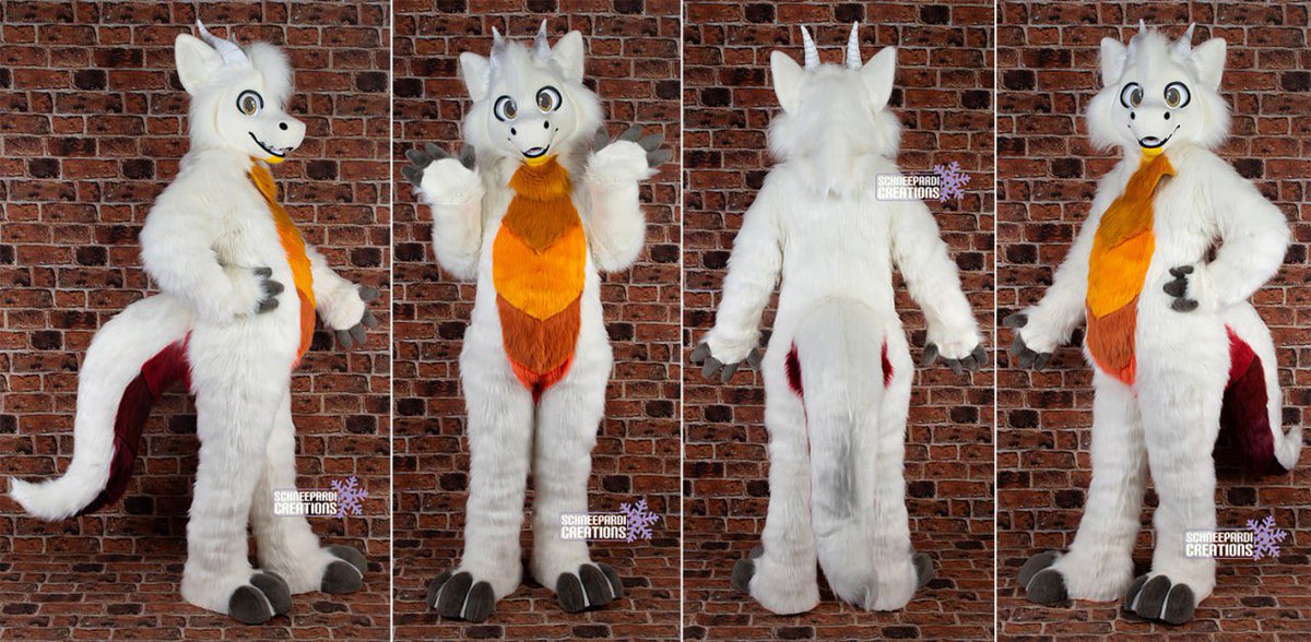 SchneeCreations's tweet photo. Welcome Shanos to the Schneepardi family! My first Kobold fursuit and I'm so happy how he turned out 💜 I especially adore his cute face, hehe :)

Please note that I'm way  too small for the fursuit. We padded a little, but arms and legs are still too long for me :) https://t.co/S7fKqfcKd3