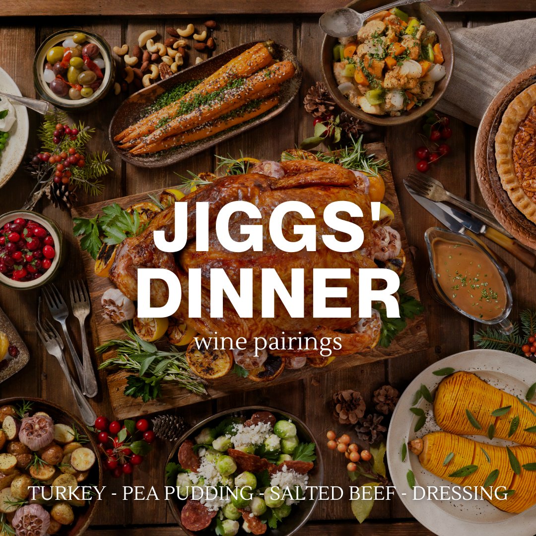 BeverageBar's tweet photo. What's your fave part of a Jiggs' dinner?? 🍗🍷 We got the perfect wine pairings for you:
Cigar Box Pinot Noir &amp; Turkey 🍗
Casal Mendes Rosé &amp; Pease Pudding 🍲
Dona Paula Los Cardos Malbec &amp; Salted Beef 🥩
Fontella Chianti &amp; The Dressing 🍞 https://t.co/P04HDtQX4f