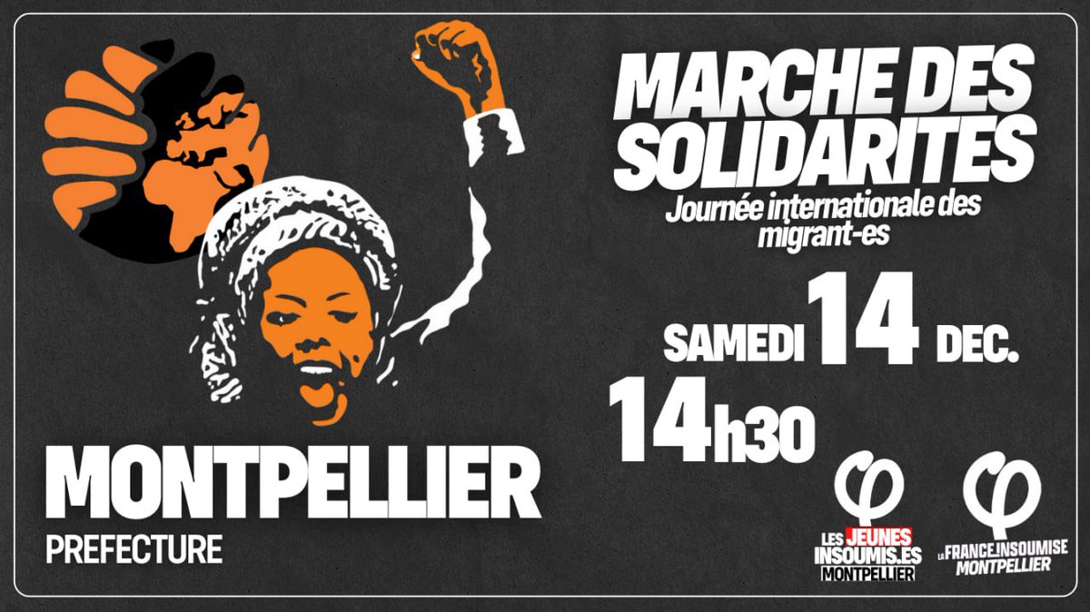 Pg34Herault's tweet photo. 🔴  Né•e•s ici ou venu•e•s d'ailleurs, égalité des droits pour toutes et tous ! 

Rdv demain, samedi 14 a 14h30 a la préfecture de #Montpellier
Manifestons pour la défense des droits des https://t.co/jVjlhfhjL3

#MigrantsDay https://t.co/Hxnswxky5S