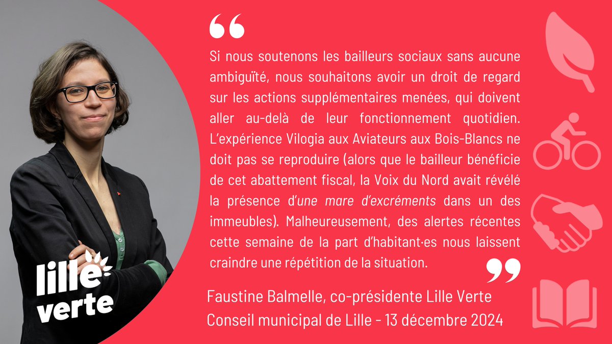 lilleverte's tweet image. .@F_Balmelle intervient sur l’abattement de la taxe foncière pour les bailleurs sociaux en quartier prioritaire. En échange d'une réduction fiscale de 30%, les bailleurs de nos quartiers s’engagent à mener des actions supplémentaires pour les habitant·es des quartiers. #CMLille