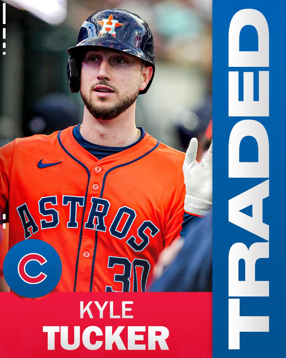 MLBNetwork's tweet photo. The Cubs are reportedly acquiring OF Kyle Tucker from the Astros. https://t.co/DgyPGRv6CH