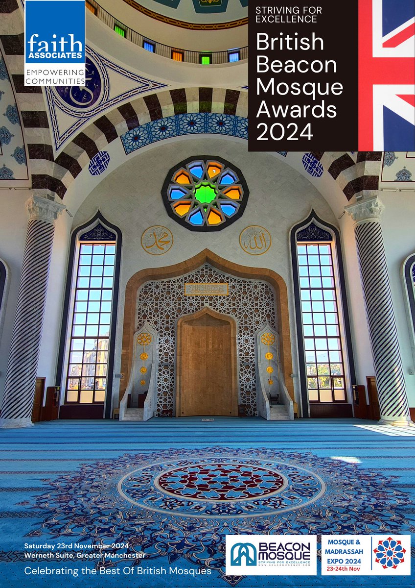 🕌British Beacon Mosque Awards &amp; Mosque Expo 2024 - The official programme booklet!

- Over 300+ nominations 
- 30+ finalist Mosques from across UK
- 60,000 online votes 
- 10 Outstanding winners. 

View the winners &amp; download booklet here: faithassociates.co.uk/publications/7…

#BeaconMosque