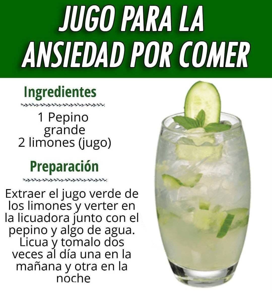 ✨🍉🥥🌱☀️Tip Salud☀️🌱🥥🍉✨

🥒Jugo para la Ansiedad por Comer🥒