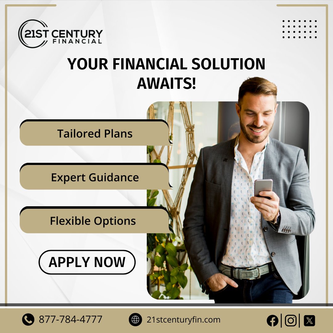 21stcenturyfin's tweet image. Avail tailored plans, and flexible options with 21st Century Financial. 💼✨
Whether you're looking for a plan or expert advice to guide you, we're here to help you take the next step confidently.
#FinancialSolutions #TailoredPlan #ExpertGuidance #21stCenturyFinance