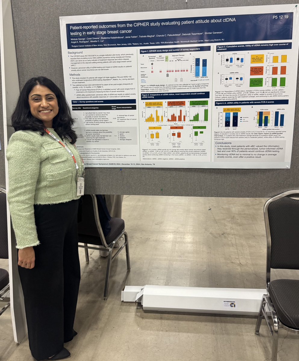 Mridula George (@mridulageorgemd) on Twitter photo HAPPENING NOW
PRO with serial ctDNA testing in early breast cancer- CIPHER study <a href="/RutgersCancer/">Rutgers Cancer Institute</a> <a href="/OncoAlert/">OncoAlert</a> <a href="/RWJBarnabas/">RWJBarnabas</a> <a href="/Omene_CO/">Coral Omene, MD, PhD</a> <a href="/MeghalTrishala/">Trishala Meghal</a> #bcsm <a href="/NateraOncology/">Natera Oncology</a> HAPPENING NOW
PRO with serial ctDNA testing in early breast cancer- CIPHER study <a href="/RutgersCancer/">Rutgers Cancer Institute</a> <a href="/OncoAlert/">OncoAlert</a> <a href="/RWJBarnabas/">RWJBarnabas</a> <a href="/Omene_CO/">Coral Omene, MD, PhD</a> <a href="/MeghalTrishala/">Trishala Meghal</a> #bcsm <a href="/NateraOncology/">Natera Oncology</a>