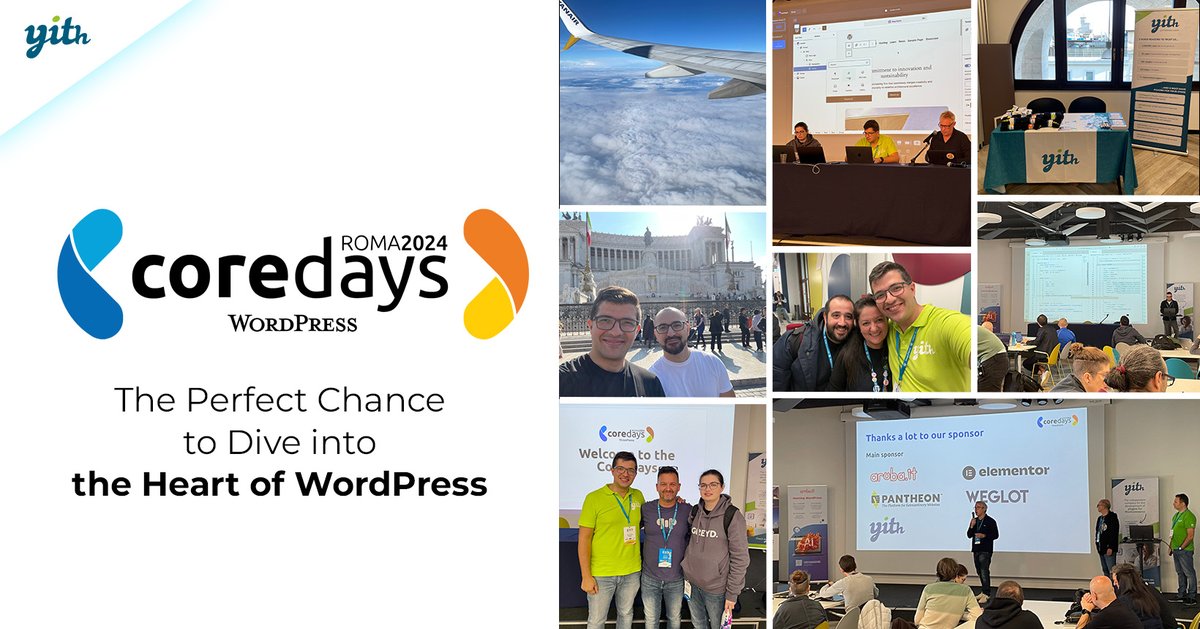 YITHEMES's tweet image. We always love to connect with the #WordPress community 💚Here&apos;s a quick recap of what we did in Rome 🇮🇹 during #CoreDays2024 🤩 ➡️tinyurl.com/2bayqnkh