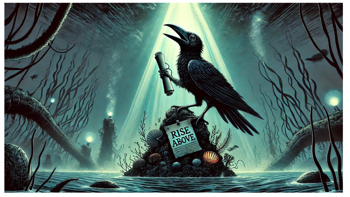 Guppyinchief's tweet photo. Happy Friday the 13th. Don’t forget to rise above. #KrowDot #grittycomics https://t.co/O59kSmEc8O