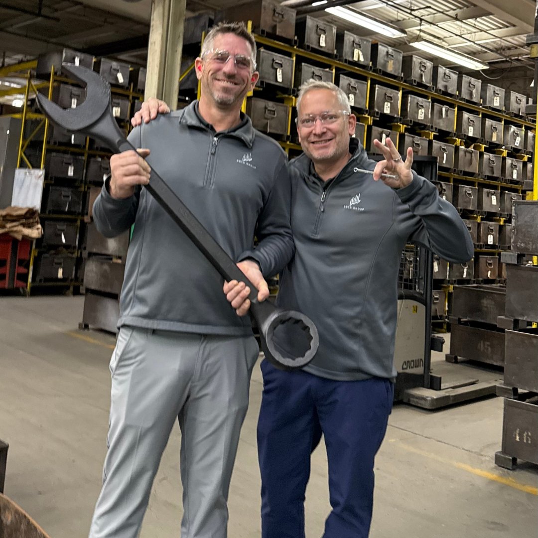 ForgingRespect's tweet photo. Thanks to Karl Bertelmann and Chris Hock from B&amp;B Construction and Safety Group for visiting! It was a pleasure showing them the pride and craftsmanship that goes into our American-made tools. We’re proud of the quality and dedication behind every tool we make.
#wrighttool https://t.co/0qcLBUck6D