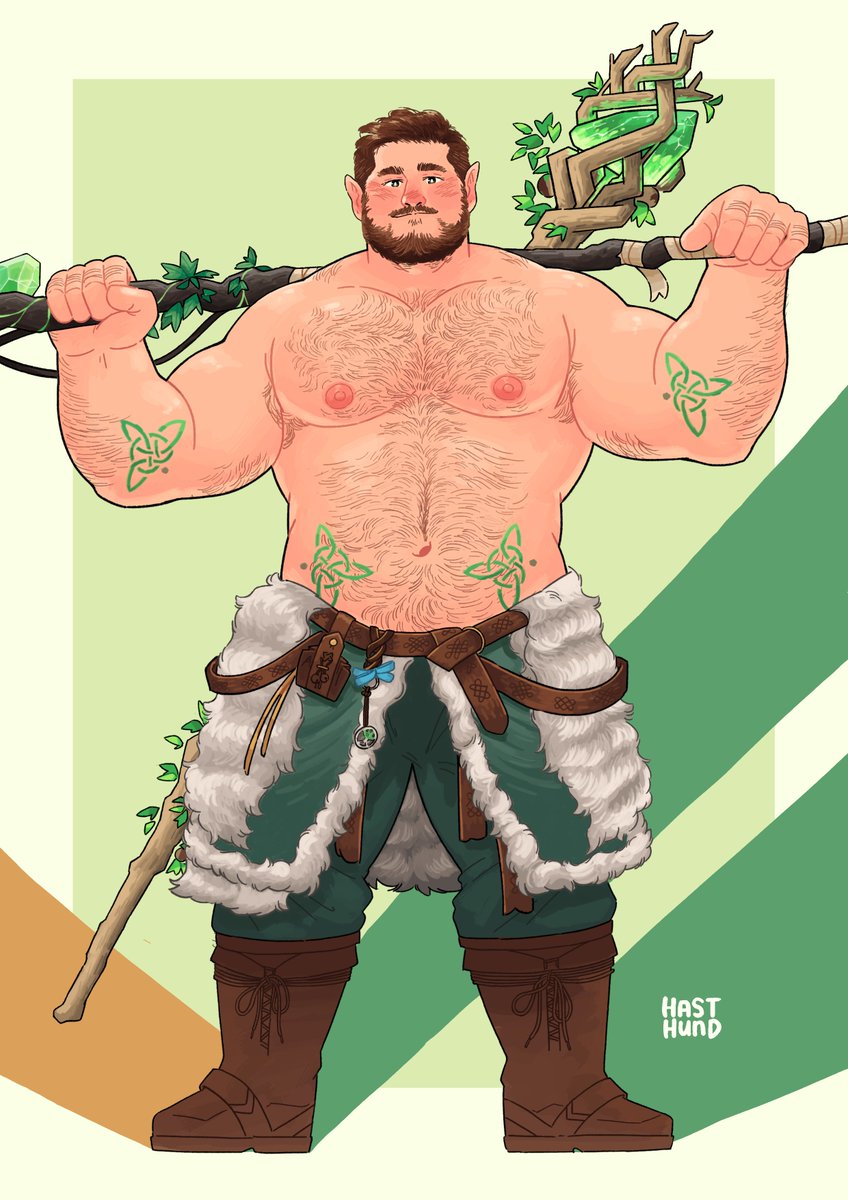 Osdyr, your husky half-elf druid.
Commission done for @/bearybrian.bsky.social.