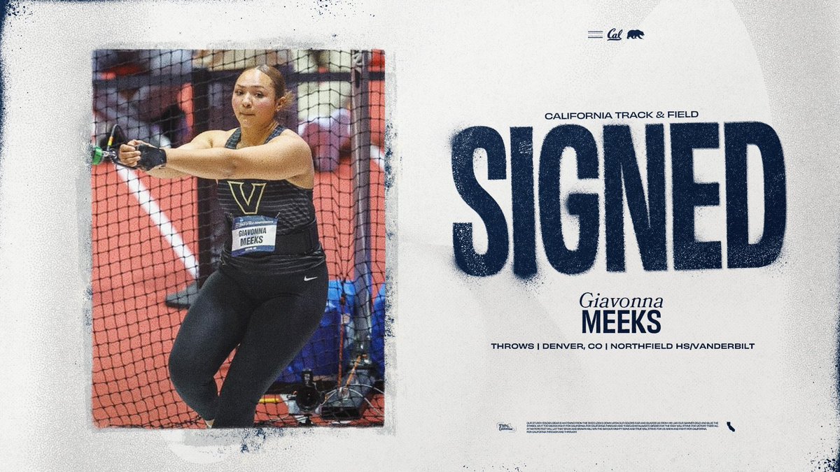 CalTFXC's tweet photo. ๐บ๐ฐ๐ฎ๐ต๐ฌ๐ซ โ๏ธ
Another big-time thrower is headed to Berkeley - please welcome All-American and U.S. Olympic Trials competitor Giavonna Meeks to Bear Territory!
#GoBears๐ป https://t.co/EJaohupIuk