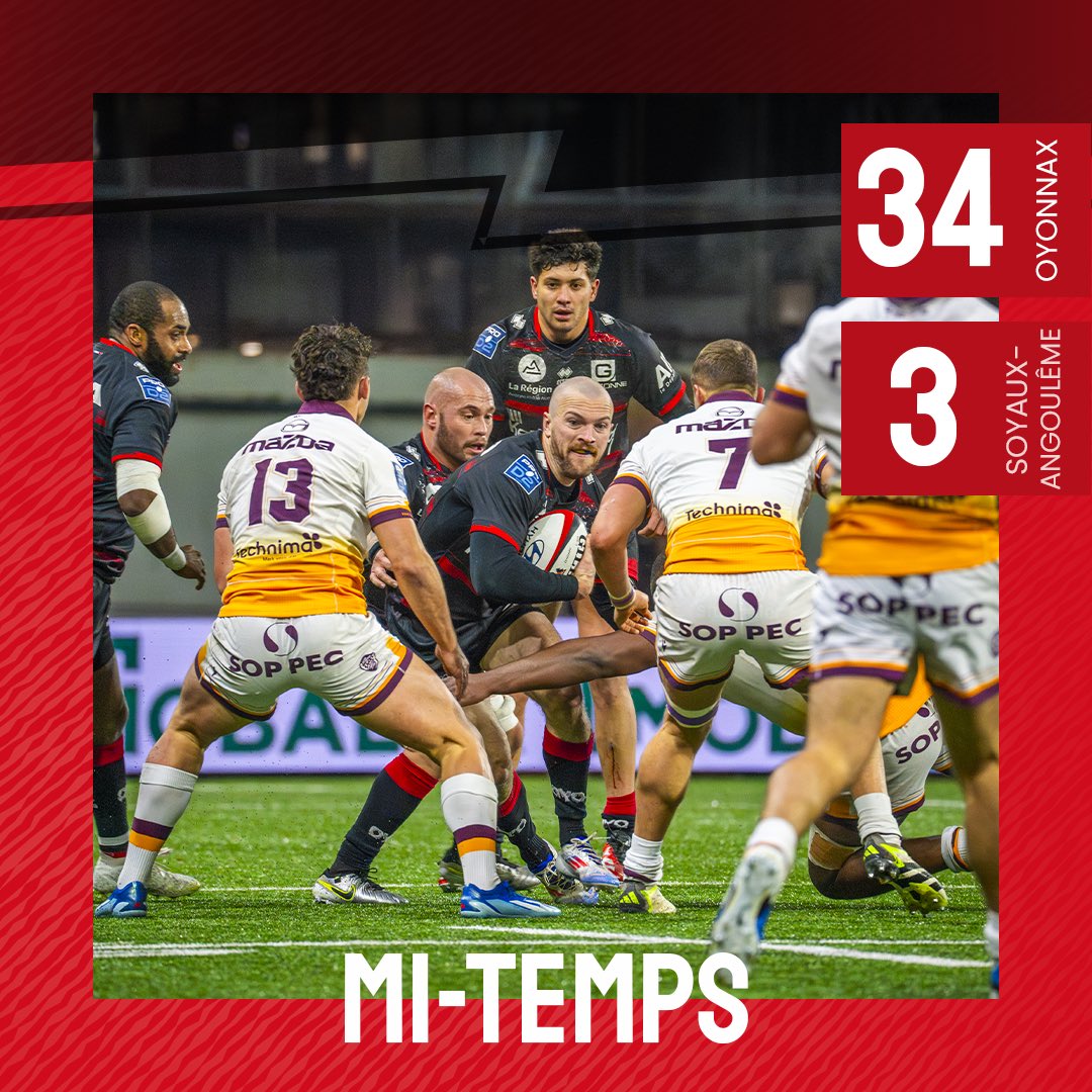 OyonnaxRugby's tweet photo. 🛎️ 𝗠𝗜-𝗧𝗘𝗠𝗣𝗦 I #PROD2 #OYOSAXV #TOUSOYOMEN https://t.co/ZIVfs9KC9s