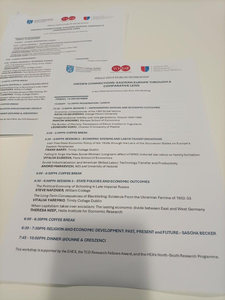 mk_wronski's tweet photo. Sascha Becker delivers a keynote on religion and economic development at #WEast Dublin Workshop. https://t.co/u6M7LdZU5z