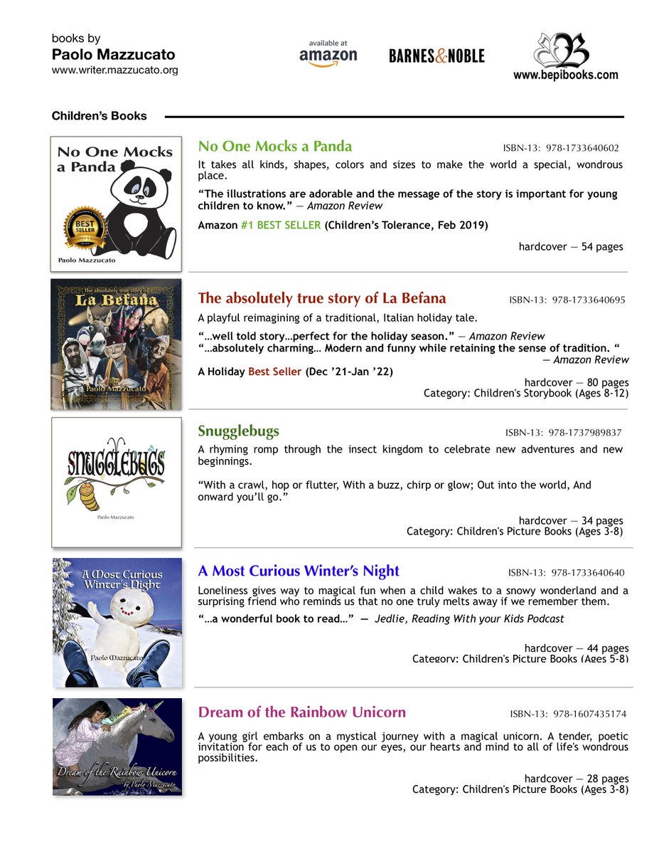 —pick a favorite  —share a story  —join the adventure 

writer.mazzucato.org/books.html

#reading #giftbook #holidaygifts #holidayseason #FantasyAdventure #fantasyadventurebooks #MG #ChildrensBooks #BookRecommendations