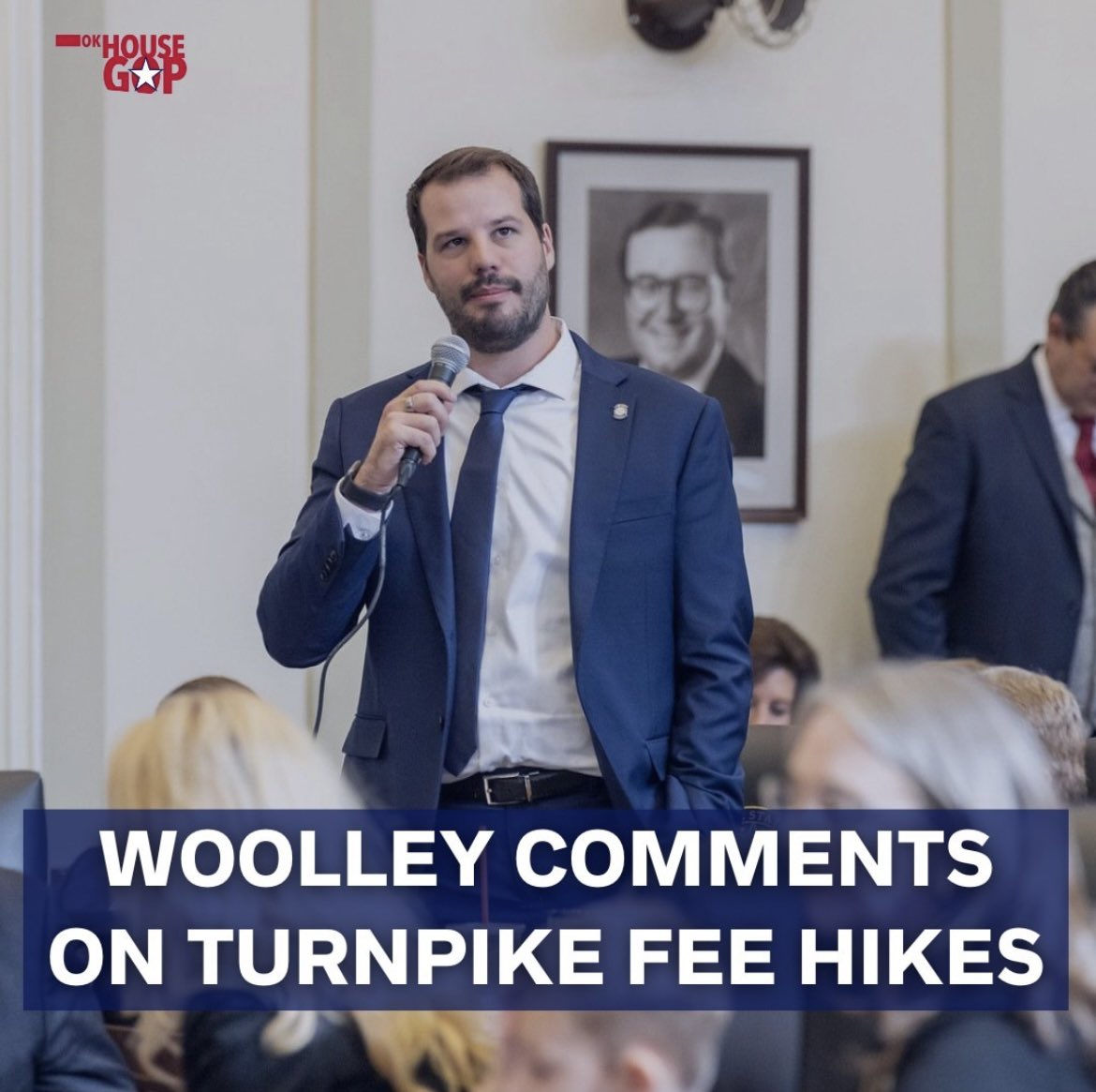 OKLAHOMA CITY – Rep. Gabe Woolley, R-Broken Arrow, today issued the following statement about fee increases by the Oklahoma Turnpike Authority:

"Any fee increases from the Oklahoma Turnpike Authority should be approved by the state Legislature, as this would put the power back