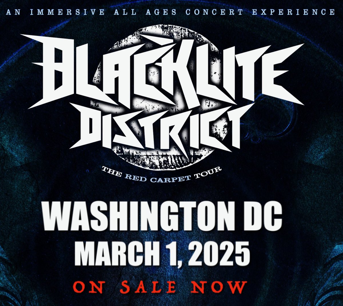 OfficialBLD's tweet photo. π¨ Just Announced! Blacklite District brings the RED CARPET TOUR to Washington, DC on March 1, 2025 for an ALL-AGES event! Tickets on sale now at https://t.co/6ibPkuAwTl
#blacklitedistrict #redcarpettour #allages #youcandobetter #rockmusic https://t.co/jEK2OGDM9M