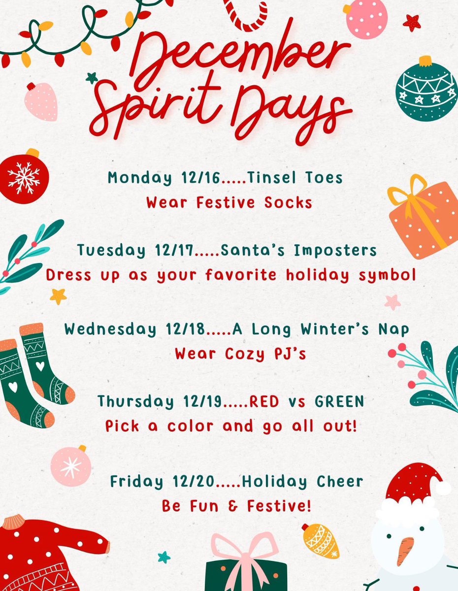 Spirit days are here!!