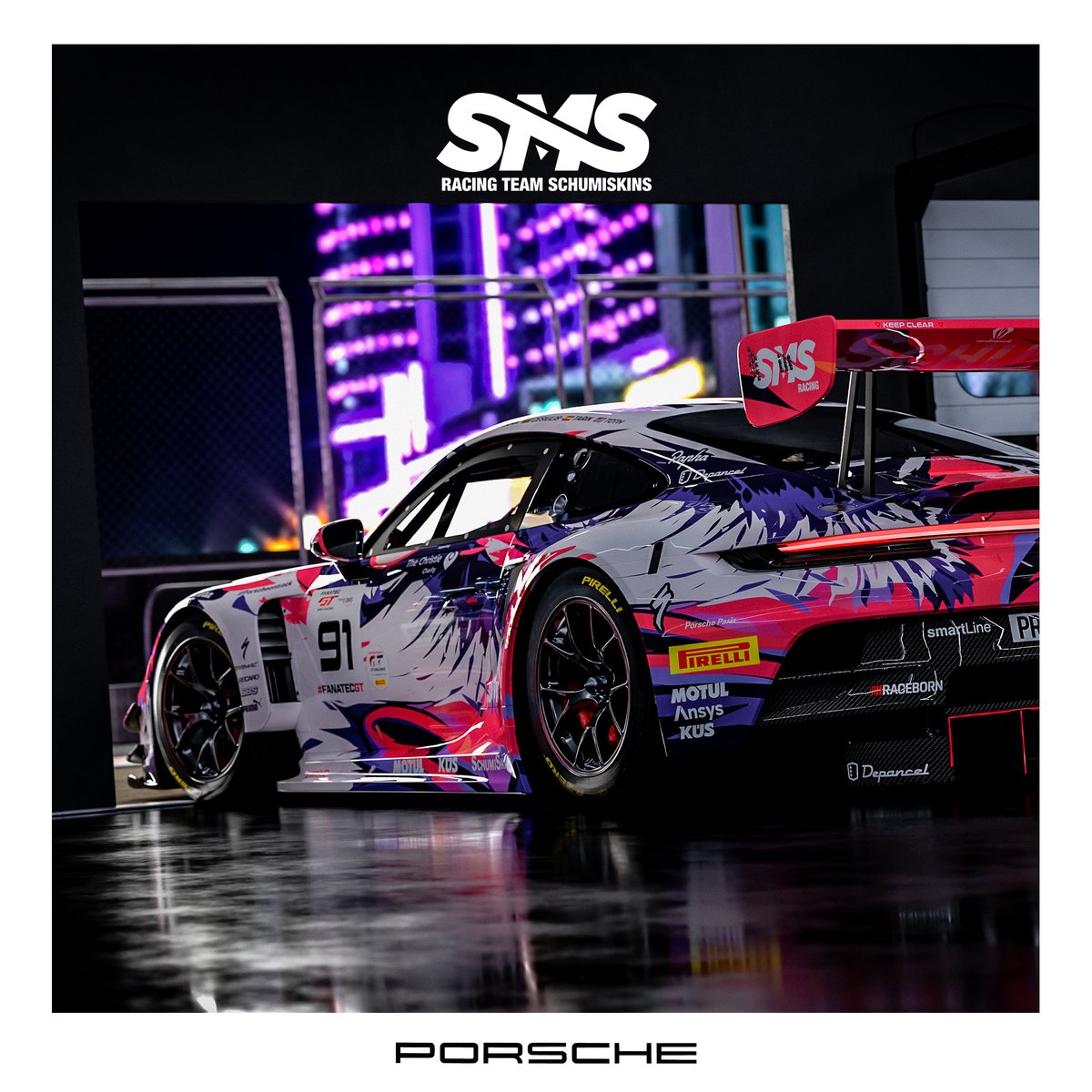 RACE DAY TOMORROW!! 🇦🇺 🦘

Tomorrow we hit the famous Mount Panorama Circuit with 2 Porsches, #91 and #92 for the 24 Hours of Bathurst by <a href="/SSRI_Sim/">Theplacetorace</a> 👀

<a href="/SchumiSkins/">SchumiSkins</a> definitely nailed it with this brand new design for our Porsches! 😍
What do you think of it? Let us know! 🧑‍🎨