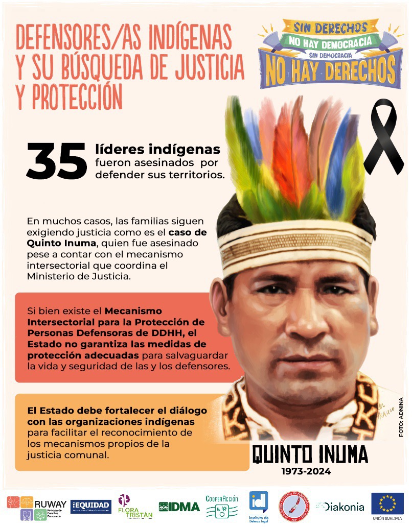 ideeleradio's tweet photo. 🟡 #SinDerechosNoHayDemocracia |A pesar de que #QuintoInuma fue un líder indígena que contaba con el Mecanismo Intersectorial para la Protección de Personas Defensoras de DDHH, fue asesinado por proteger su territorio. https://t.co/f7z06emoJW