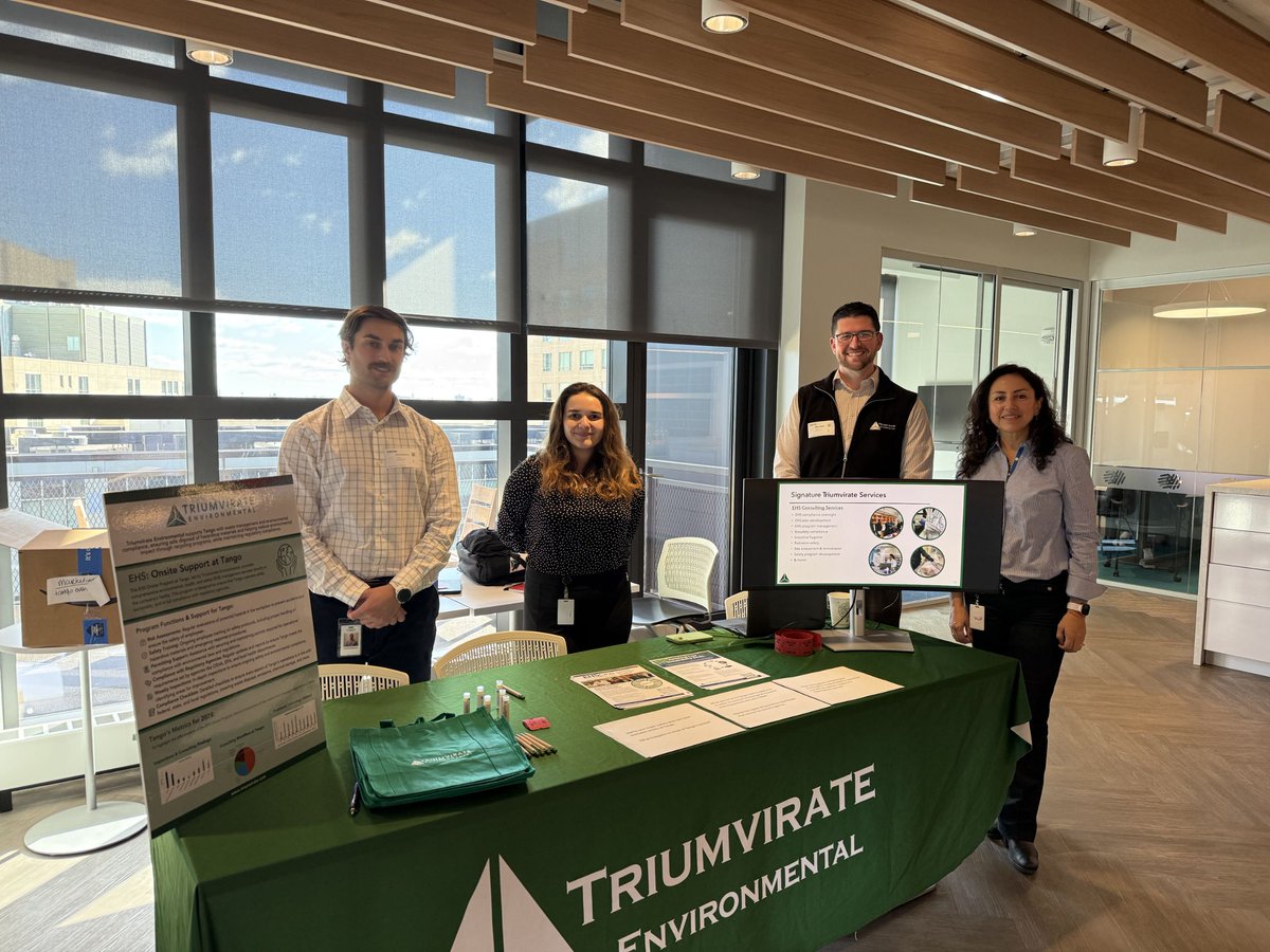 Triumvirate's tweet image. Proud to highlight our ongoing work with @Tango Therapeutics! Here's a snapshot of TEI team members Chuck, Sophia, and Mike with Liliana Rao from Tango's #LabOperations at a recent vendor event. 👋