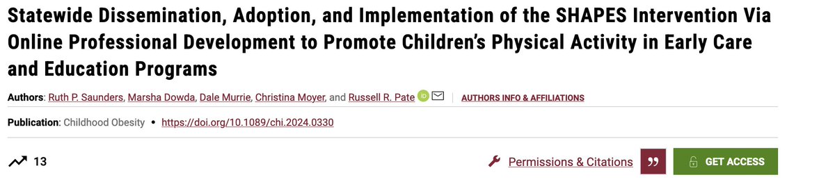 Childhood Obesity (@childobesity_jn) on Twitter photo Statewide Dissemination, Adoption, and Implementation of the SHAPES Intervention Via Online Professional Development to Promote Children’s Physical Activity in Early Care and Education Programs, published in <a href="/ChildObesity_jn/">Childhood Obesity</a>
Link to pub: liebertpub.com/doi/10.1089/ch… Statewide Dissemination, Adoption, and Implementation of the SHAPES Intervention Via Online Professional Development to Promote Children’s Physical Activity in Early Care and Education Programs, published in <a href="/ChildObesity_jn/">Childhood Obesity</a>
Link to pub: liebertpub.com/doi/10.1089/ch…