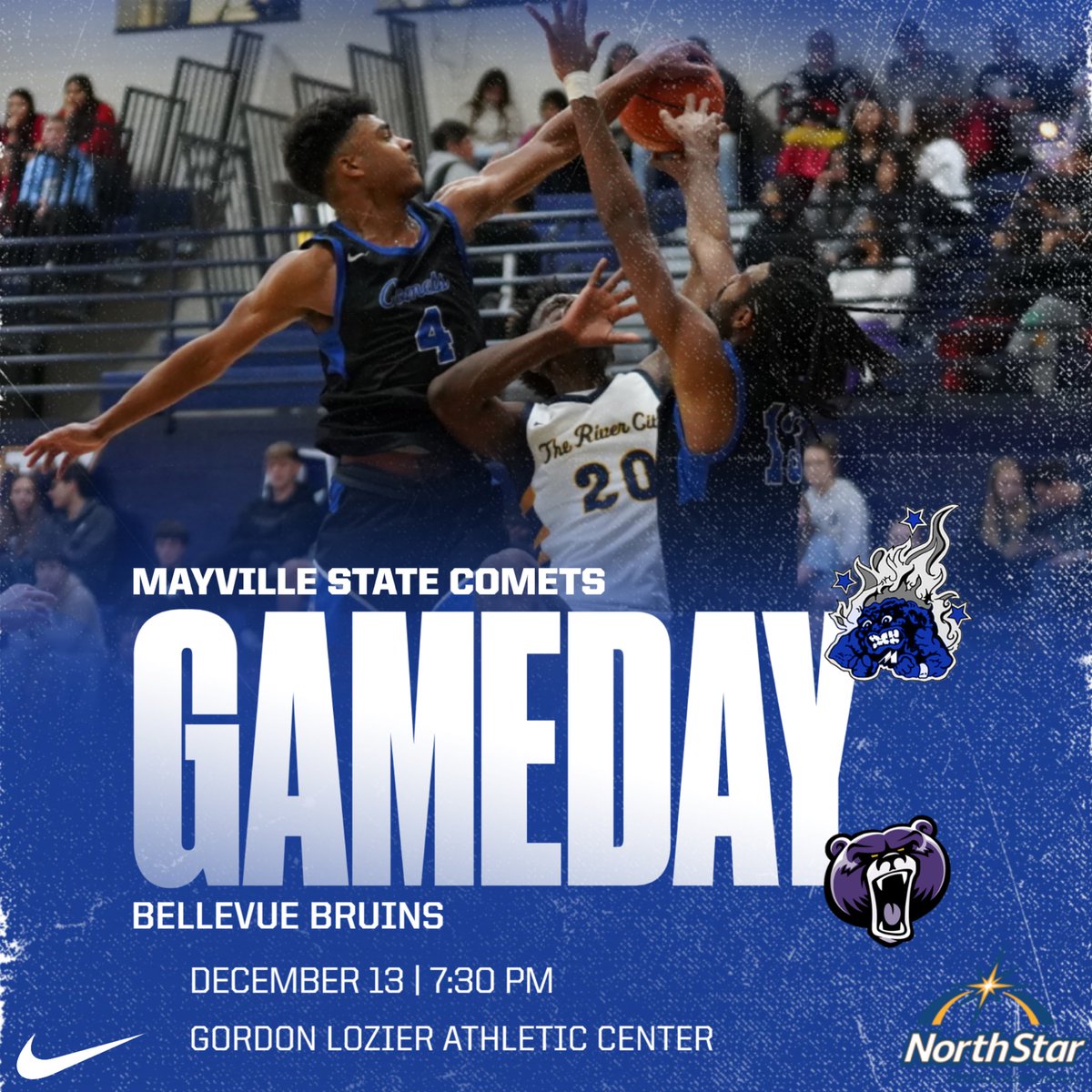 MSUCometsMBB's tweet photo. CONFERENCE OPENERπ¨βΌοΈ
π Bellevue
π Bellevue, NE
ποΈ Gordon Lozier Athletic Center
β° 7:30 PM
πΊ YouTube- BellevueBruins
#ConferenceOpener | #TheVille | #CometBall https://t.co/kjvJXu3yUZ