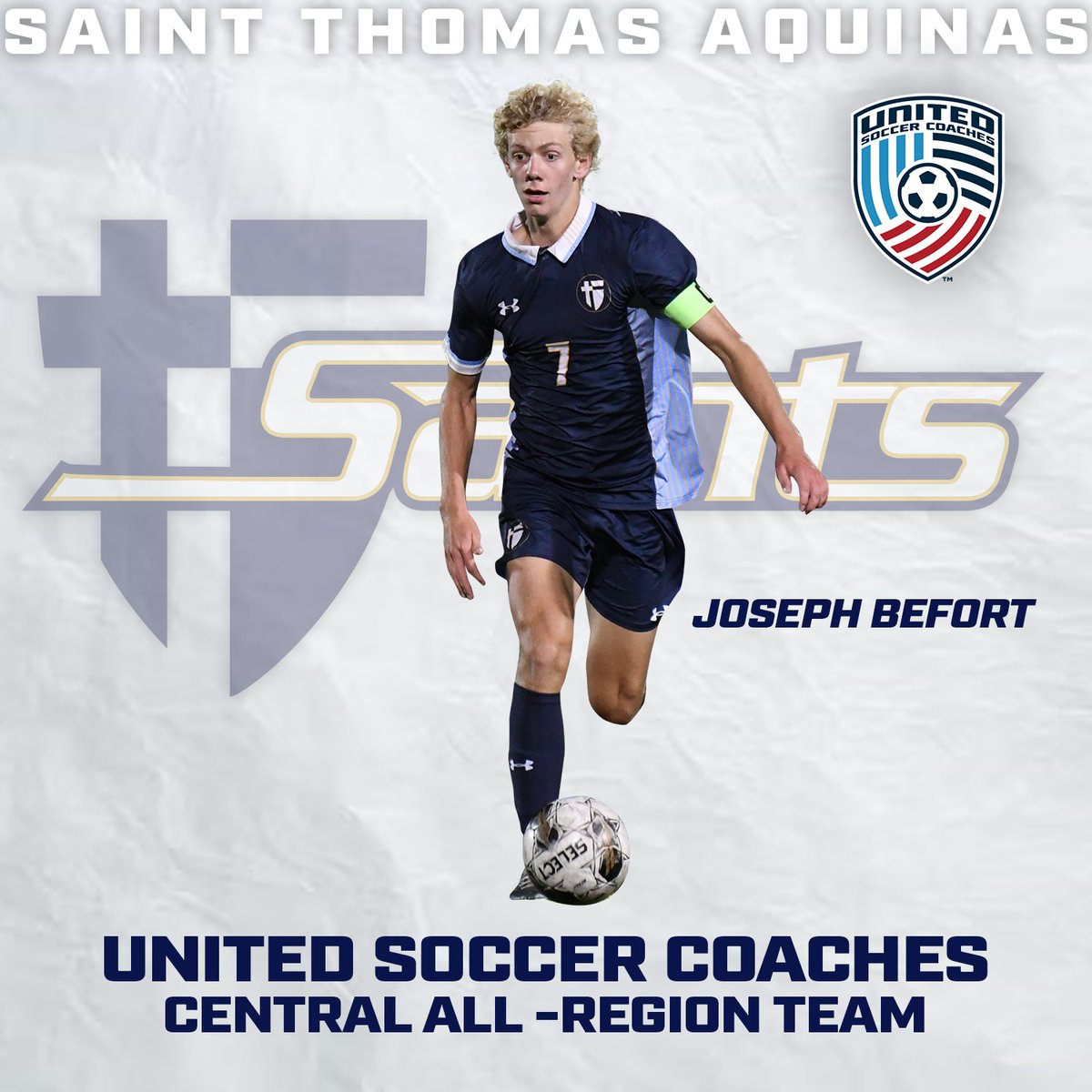 Congratulations to Joseph Befort for his selection to the United Soccer Coaches All-Region Team!
#stasaints #GoAquinasSaints
