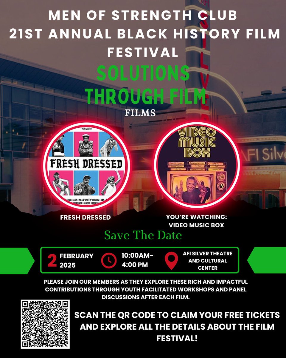 MCSR is thrilled to announce our 21st Annual Black History Film Festival! Celebrate Black voices, artistry, and legacies through a powerful selection of films that inspire, educate, and unite. Grab your tickets via the link or QR code!
eventbrite.com/o/mcsr-1031974…