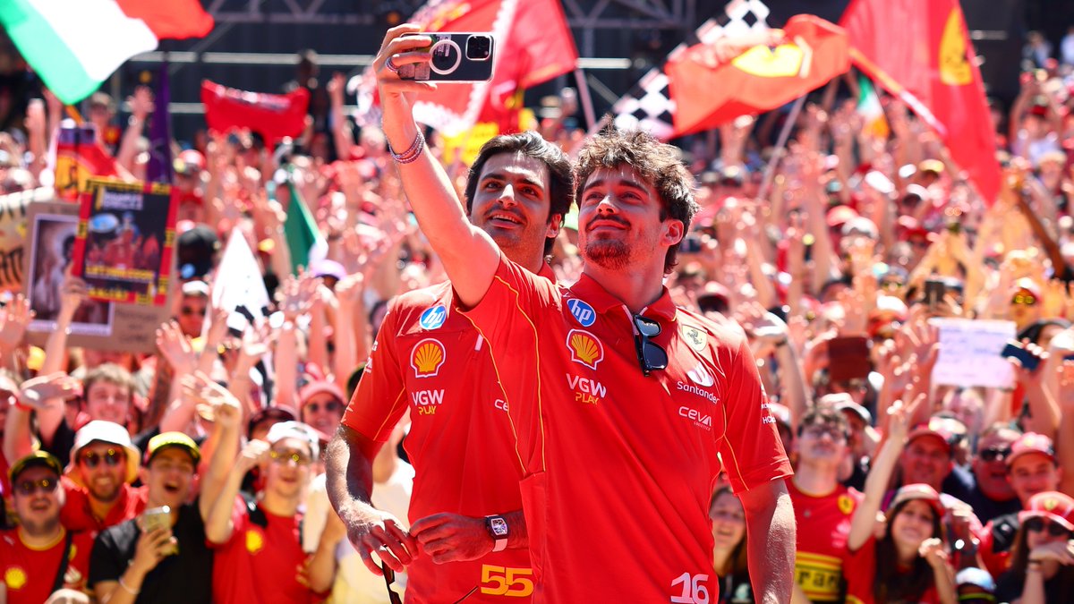 F1's tweet photo. Charles and Carlos ❤️

A @ScuderiaFerrari scrapbook full of magical memories 🤩

#F1 https://t.co/gNbWUeTDZP