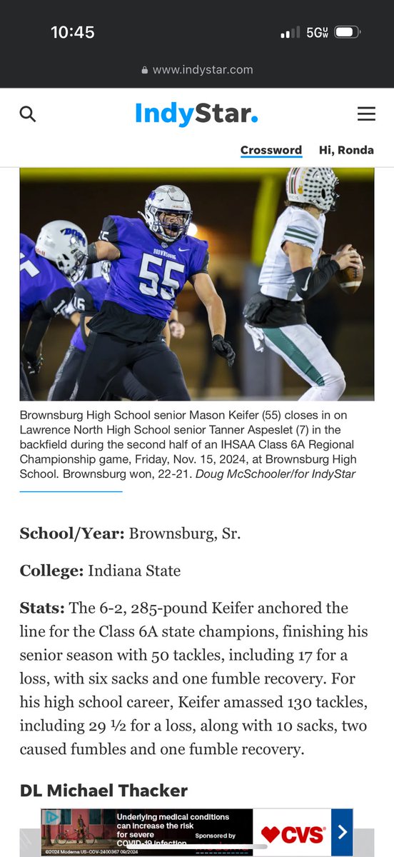 mason_keifer's tweet photo. Blessed for a AMAZING senior season and a STATE TITLE‼️
Exited to be named, 
-IFCA Indiana All State Top 50
-1st Team All HCC 
-2024 Indy Star Super Team
-2024 All Championship Team
-2024 Brownsburg MVP
@BHSdogsfootball https://t.co/2gtVZNpcGK