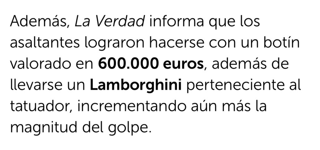 supongo que les interesaba poner en negrita que le han robado un lamborghini 

así que haré como ellos: 𝗲𝘀 𝗺𝗲𝗻𝘁𝗶𝗿𝗮