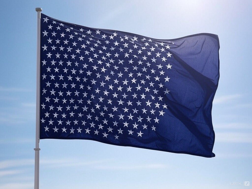 My new Illinois flag design with 7000 stars to represent all the units of government in the state