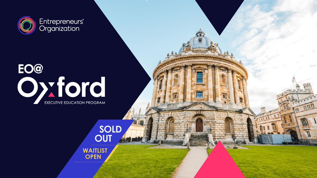 EntrepreneurOrg's tweet image. Thanks to the EO members who SOLD OUT the inaugural EO@Oxford in a matter of days!

Sign up for the waitlist to learn if a spot opens up due to a cancellation: events.eonetwork.org/oxford/

#EOatOxford #ThirstForLearning