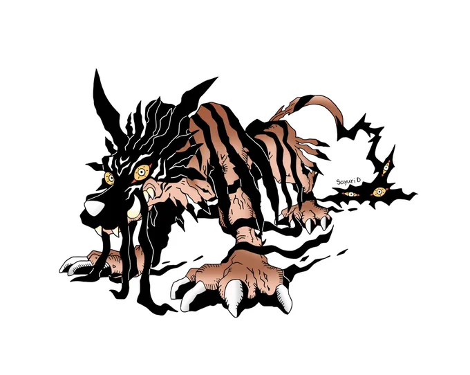 Dream Tiger Garurumon! #今年も残りわずかなので今年一番伸びた絵を貼る