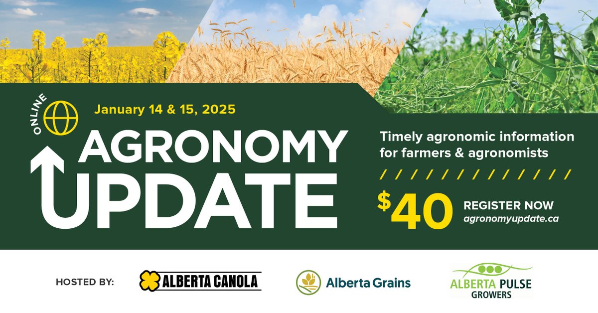 Join us online for timely agronomic information for farmers and agronomists.
Check out the event agenda and register today!
agronomyupdate.ca
#CdnAg #WestCdnAg