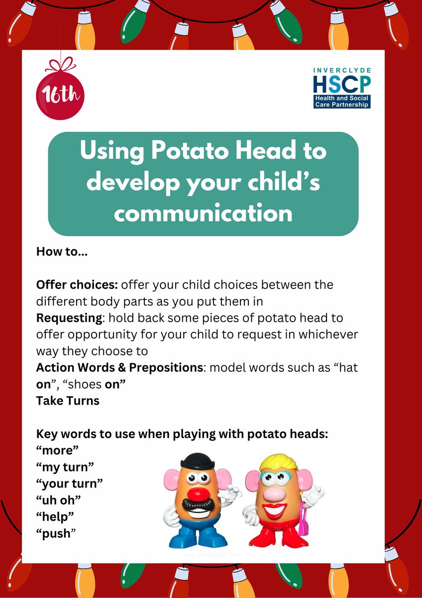 Have fun playing with potato heads to support your child's communication development!🌟