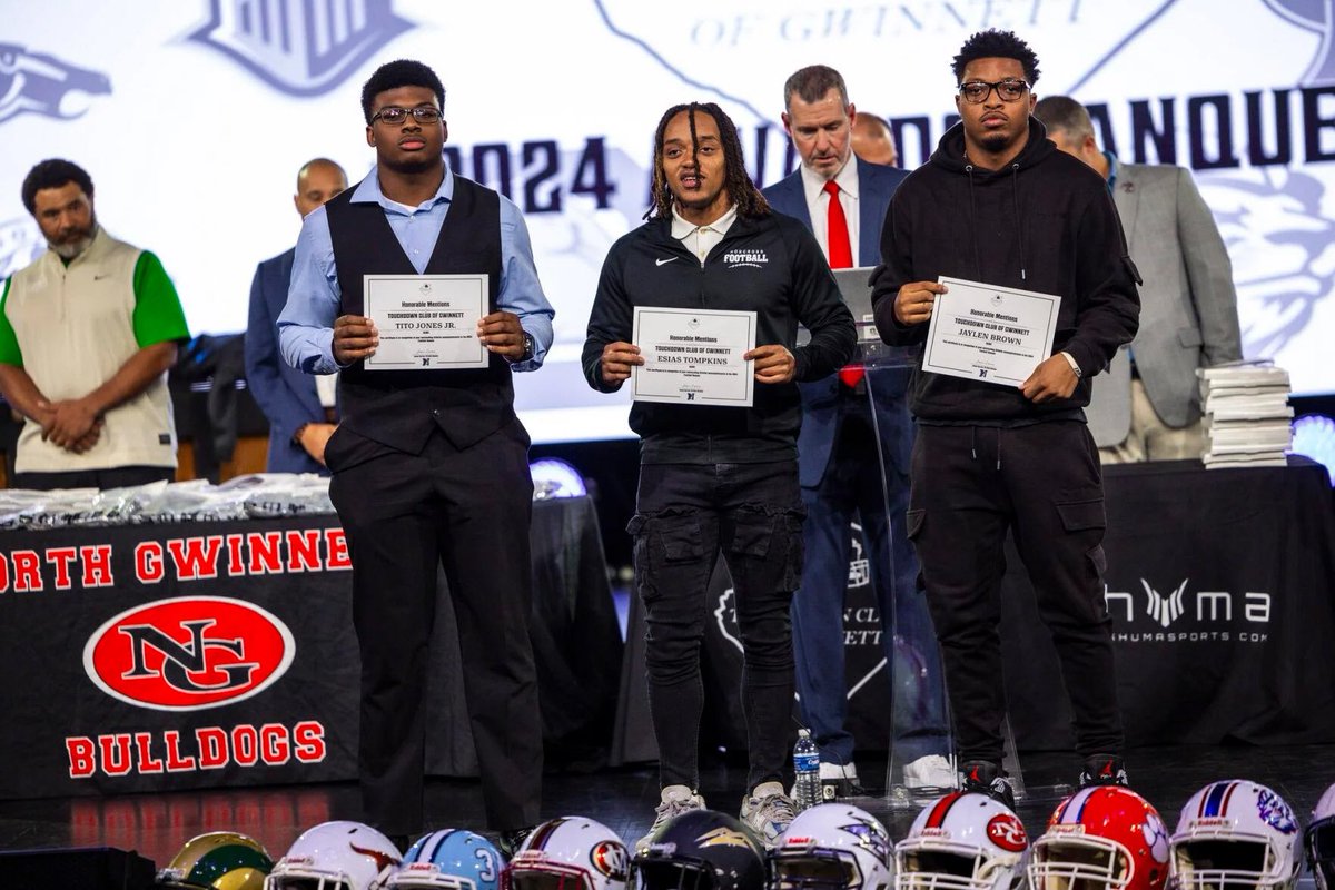 Norcross Football (@norcross_fb) on Twitter photo Congratulations to our award winners at the 2024 Gwinnett County All County Banquet Pt 3:
<a href="/TitoJr98/">Tito Jones Jr</a> - Honorable Mention
<a href="/Dillonkmohammed/">Dillon Mohammed ‘25 QB</a> - Honorable Mention
<a href="/Esias_Tompkins/">Esias Tompkins(E9)</a> - Honorable Mention
<a href="/jaylenbrown27/">Jaylen Brown</a> - Honorable Mention Congratulations to our award winners at the 2024 Gwinnett County All County Banquet Pt 3:
<a href="/TitoJr98/">Tito Jones Jr</a> - Honorable Mention
<a href="/Dillonkmohammed/">Dillon Mohammed ‘25 QB</a> - Honorable Mention
<a href="/Esias_Tompkins/">Esias Tompkins(E9)</a> - Honorable Mention
<a href="/jaylenbrown27/">Jaylen Brown</a> - Honorable Mention