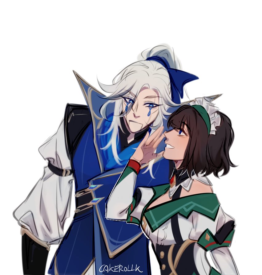 CakerollK's tweet photo. This silly comic of my genshin oc and katheryne 🥰🥰 https://t.co/XTHr6Rqqyl