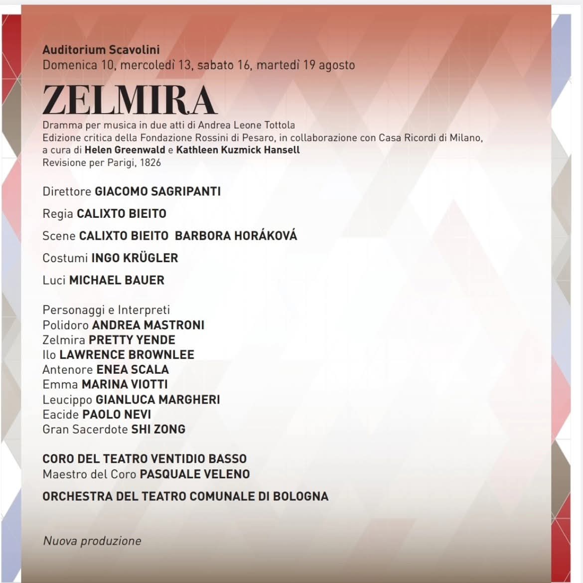 Enea Scala (@scalatenore) on Twitter photo Con gioia tornerรฒ al <a href="/Rof_Pesaro/">RossiniOperaFestival</a> con "Zelmira" e per la prima volta canterรฒ un altro splendido personaggio Nozzari: Antenore. 
La nuova produzione sarร  curata da <a href="/GiacSagripanti/">Giacomo Sagripanti</a> con la regia di Calixto Bieito.
๐๏ธ 10, 13, 16, 19 agosto 2025, Auditorium Scavolini Con gioia tornerรฒ al <a href="/Rof_Pesaro/">RossiniOperaFestival</a> con "Zelmira" e per la prima volta canterรฒ un altro splendido personaggio Nozzari: Antenore. 
La nuova produzione sarร  curata da <a href="/GiacSagripanti/">Giacomo Sagripanti</a> con la regia di Calixto Bieito.
๐๏ธ 10, 13, 16, 19 agosto 2025, Auditorium Scavolini