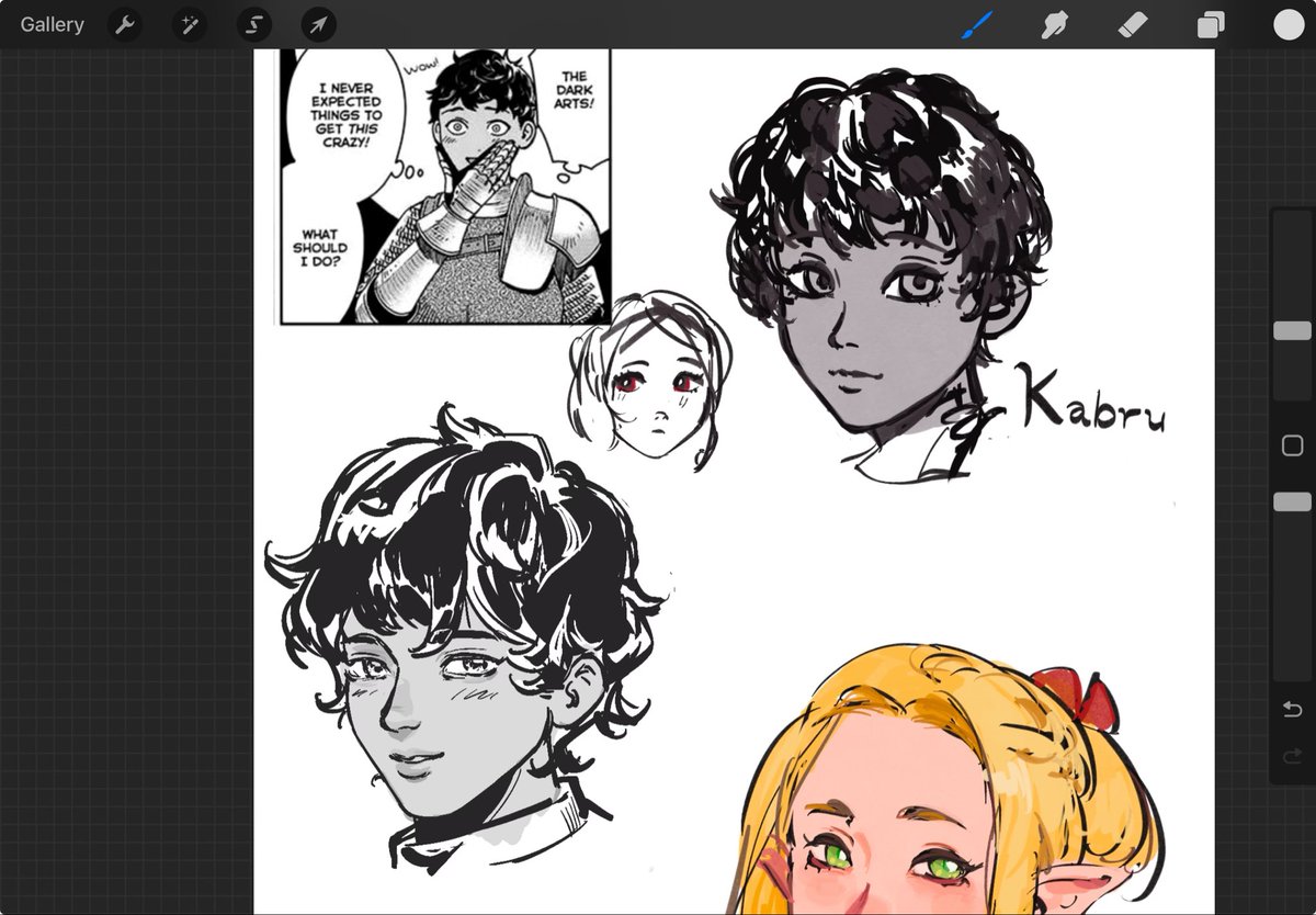 ship_446's tweet photo. Redraw of this old kabru drawing from may #dungeonmeshi the improvement is acc wild omg https://t.co/zAphC7kZ7P