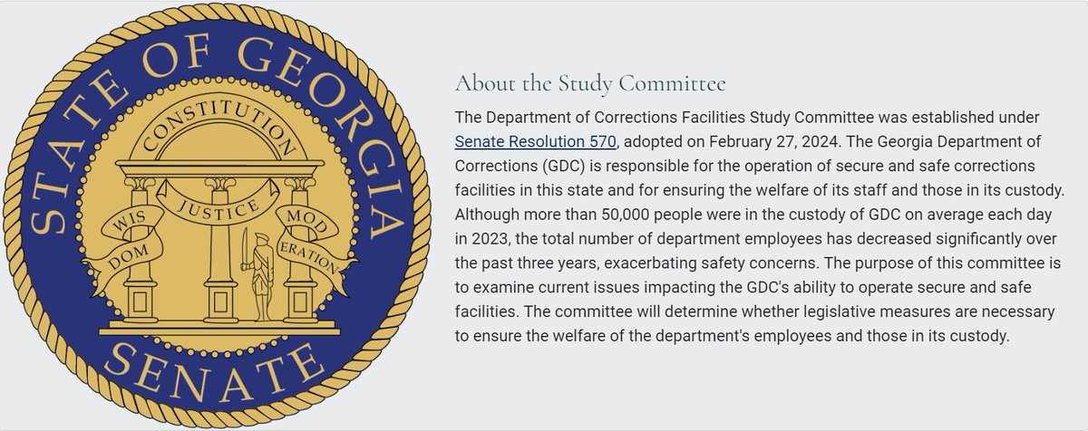 📡LIVE NOW: Georgia Senate Corrections Study Committee public hearing. FAMM is looking forward to hearing the testimony of our members today, including Yolanda Williams, who have actually been incarcerated in the state's prisons. #PrisonOversight
vimeo.com/showcase/90279…