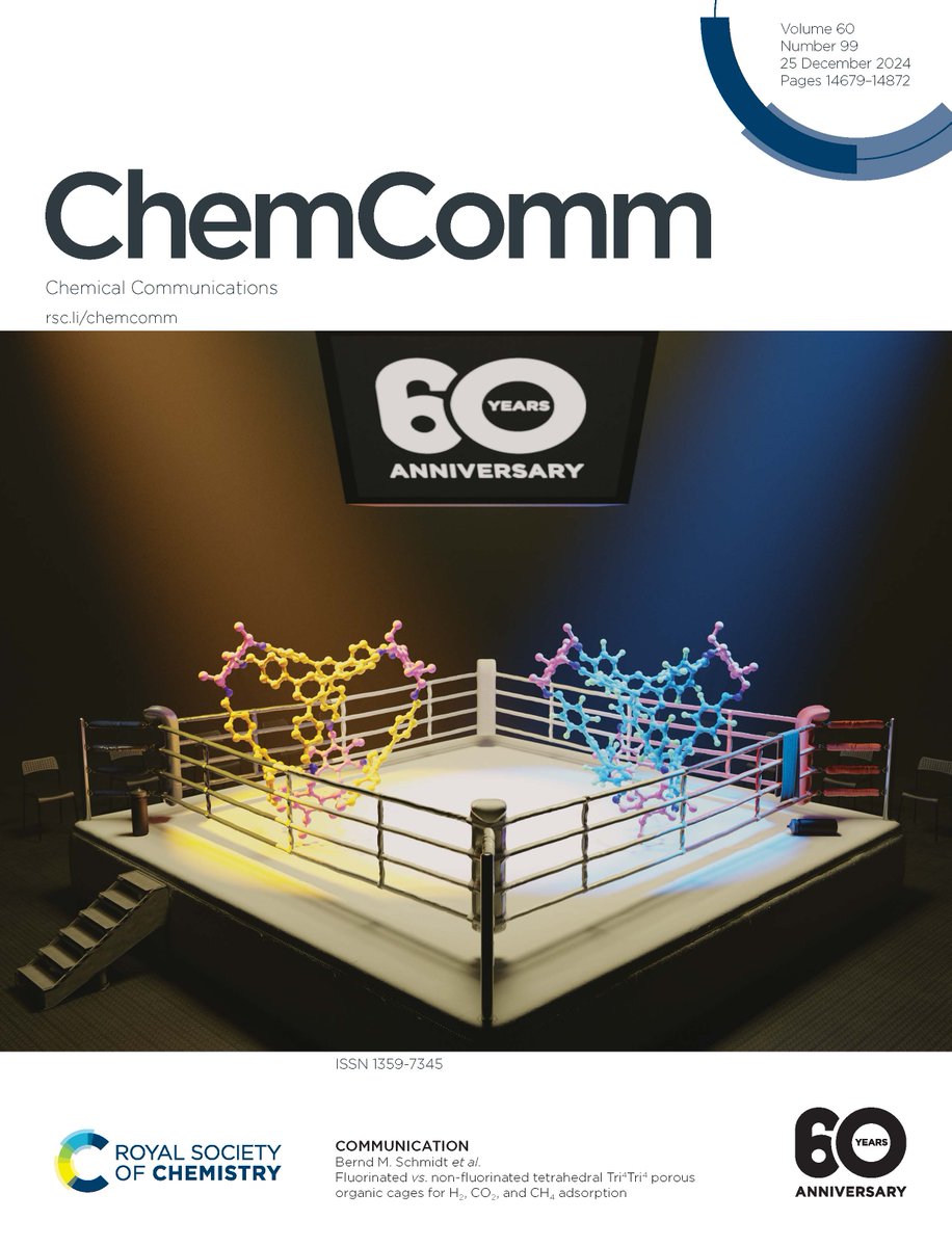 BmSchmidtlab's tweet image. Tim's article on porous organic Tri4Tri4 cages was selected as the front cover of @ChemCommun 🏆🥊🎉 @timxdavid @HHU_de celebrating the 60th anniversary of ChemComm. Super honoured.
