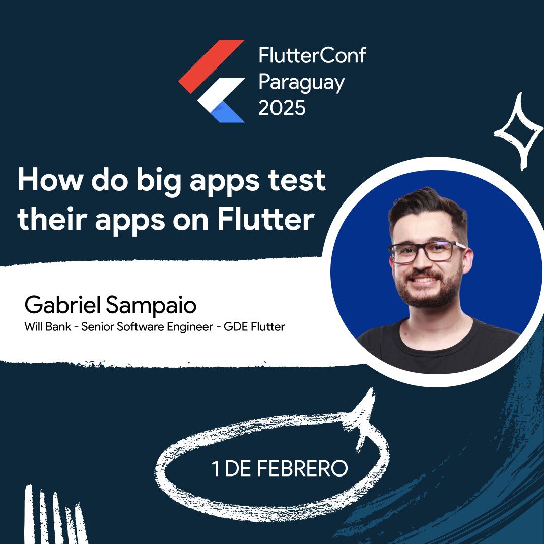 flutter_py's tweet image. ¡Hola! 🙌
Se viene con todo la #FlutterConfPy
Damos la bienvenida a Gabriel Sampaio, @gabuldev 🎉
¿Quieres saber cómo las grandes apps prueban y aseguran calidad? No te pierdas su charla:
"How do big apps test on Flutter" 🧑💻
¡Cada vez se pone mejor! Te esperamos 🎤✨