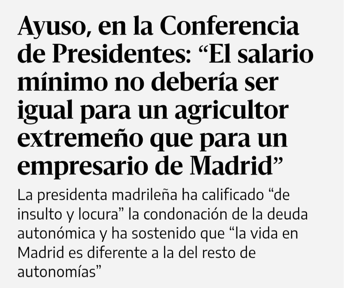 Ayuso es una ignorante absoluta pero yo también creo que la luz no la debería pagar igual un extremeño que un madrileño.