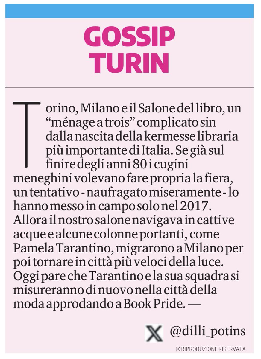 la contesa del libro fra #milano  e #torino  su #gossipturin in edicola con <a href="/LaStampa/">La Stampa</a> <a href="/TorinoSette/">Torino Sette</a>