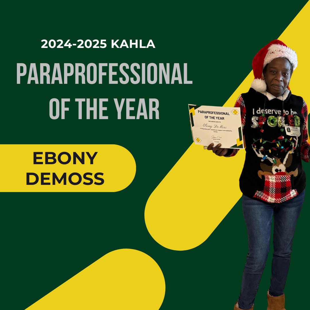 🎉 Congratulations to Kahla's 2024-2025 Paraprofessional and Teacher of the Year! 🌟 Their dedication and passion for education shine both in and out of the classroom. Thank you for making a difference every day! 👏📚 #TeacherOfTheYear #PathToAmazing
