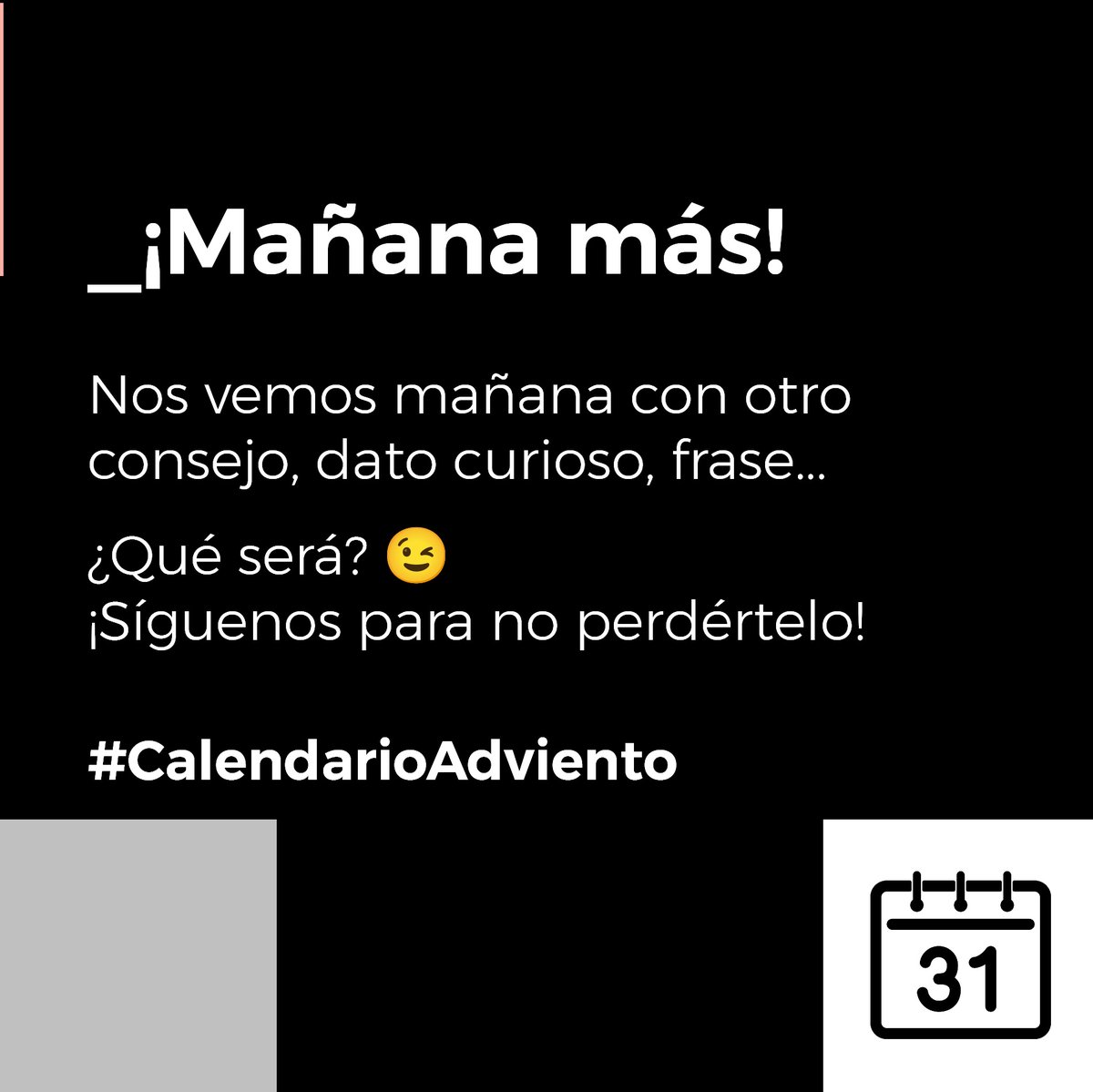 Hoy vamos con una reflexión propia.
Y hasta ahí puedo leer...
🤐🤐🤐

Nos vemos mañana con otro consejo, dato curioso, frase...
¿Qué será?
¡Síguenos para no perdértelo!

#CalendarioAdviento
#CalendarioAdvientoMarketing