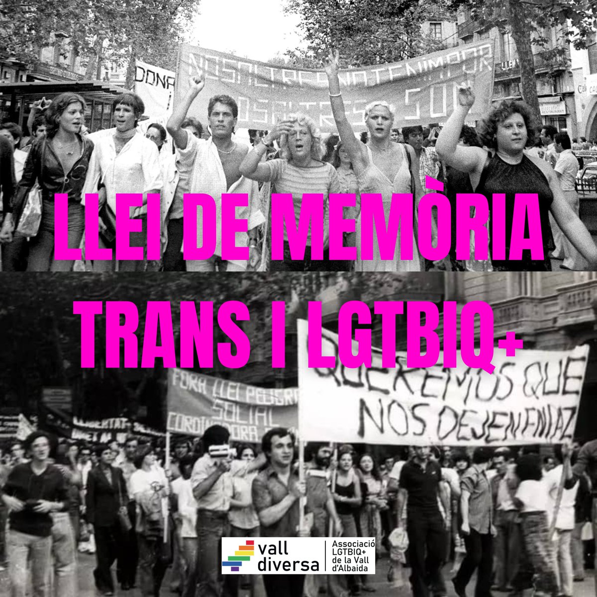 🌈 Recuperem la memòria, exigim justícia! El col·lectiu LGTBIQ+ ha patit dècades de persecució i discriminació. Ara és hora de reparar aquest dany històric amb la "Llei de Memòria i Justícia per a la Reparació de les Persones Trans i LGTBI"

🖊️ Signa ací: forms.gle/NNgzfXrUBvetxM…